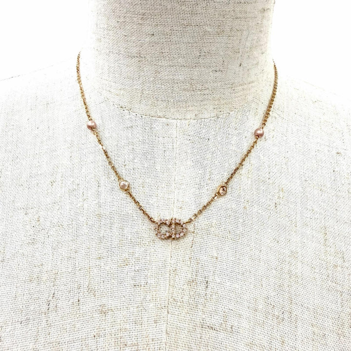 Excellent Christian Dior Clair D Lune Necklace Claire D Lune Rhinestone Pearl