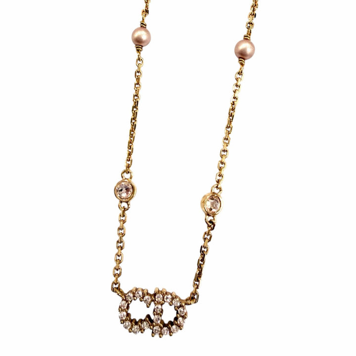 Excellent Christian Dior Clair D Lune Necklace Claire D Lune Rhinestone Pearl