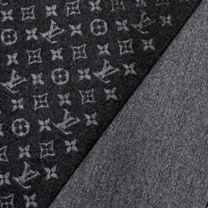 Excellent LOUIS VUITTON Scarf Escharp monogram gradient black cashmere M71607