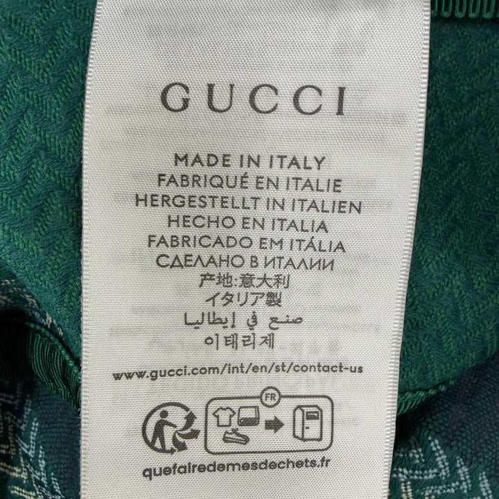 Pristine GUCCI hat Logo embroidery herringbone pattern bucket Green L 832064