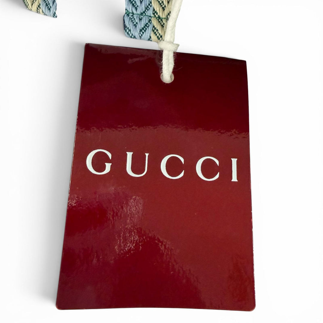 Pristine GUCCI hat Logo embroidery herringbone pattern bucket Green L 832064