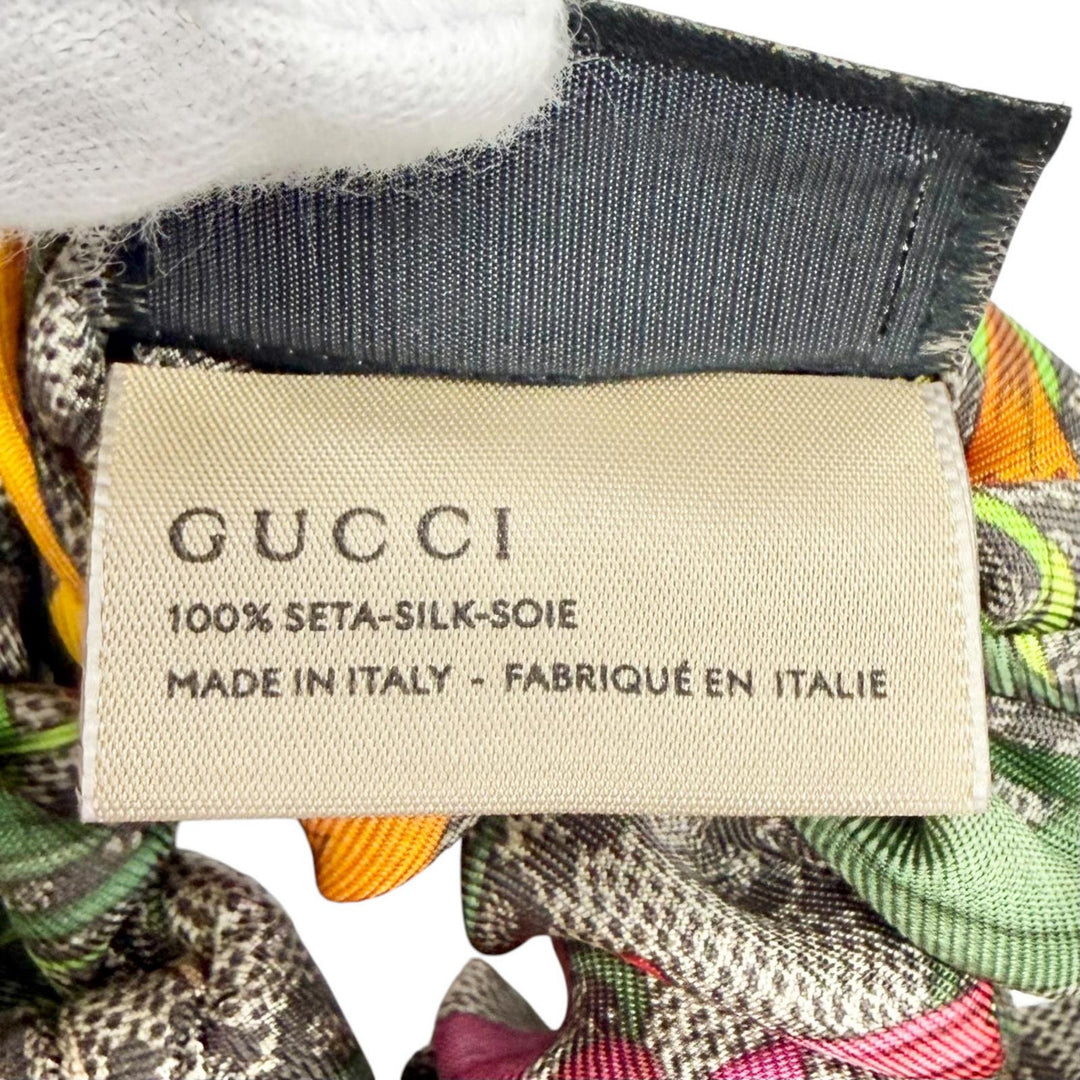 Pristine GUCCI GG Sherry Line Flower Ribbon Scrunchie (Set of 2) 765564 3G001