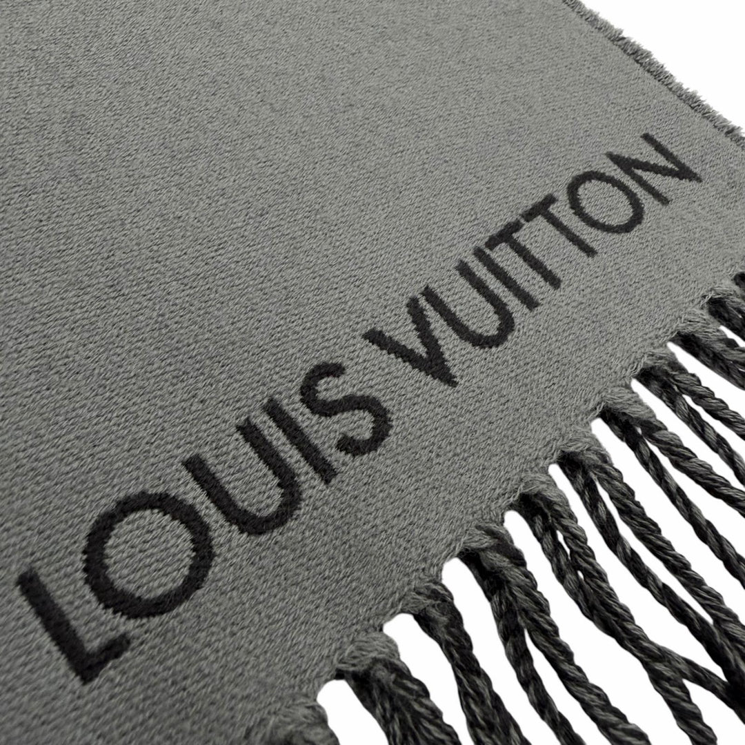 Excellent LOUIS VUITTON Scarf Muffler Graphic Dual wool mens M79097