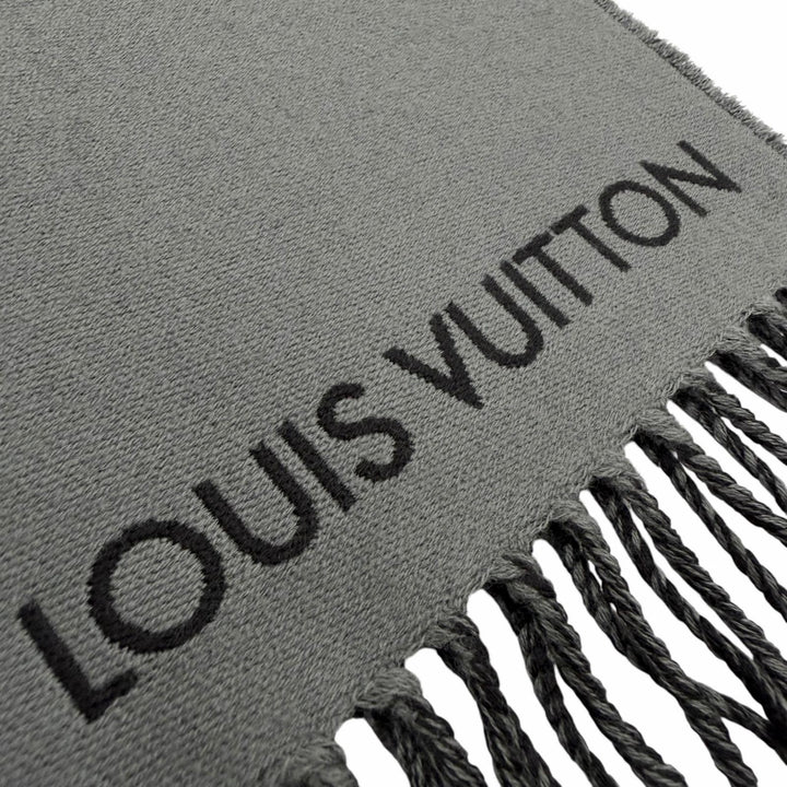 Excellent LOUIS VUITTON Scarf Muffler Graphic Dual wool mens M79097