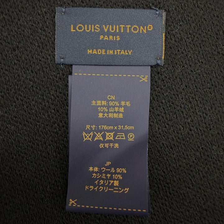 Excellent LOUIS VUITTON Scarf Muffler Graphic Dual wool mens M79097