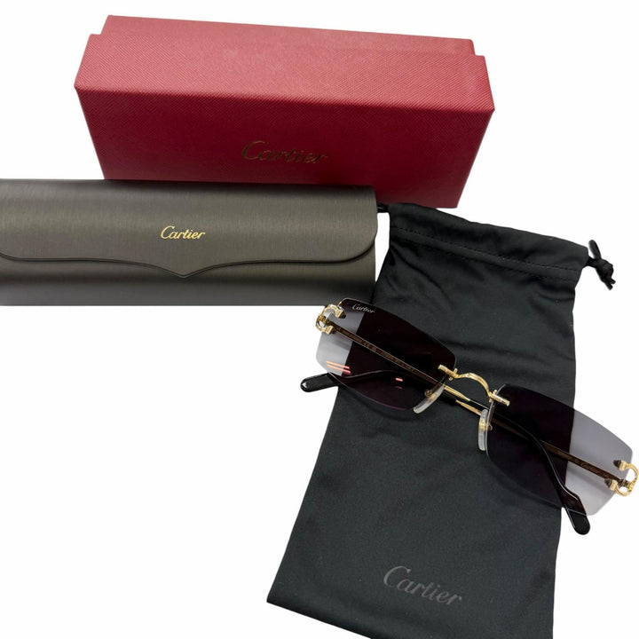 Excellent Cartier sunglasses Decor C de Cartier Square frame rimless gold