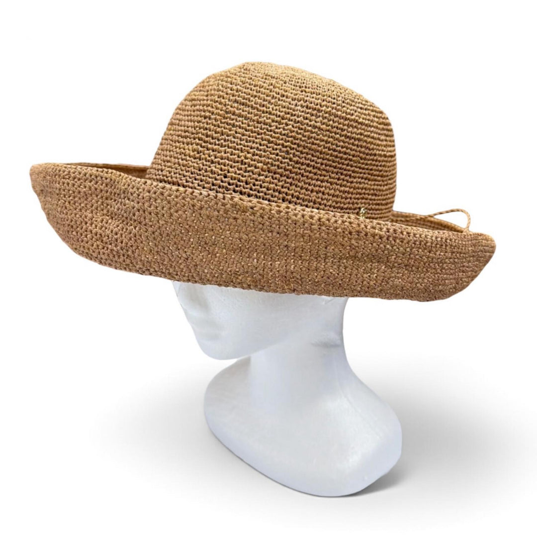 Great HELEN KAMINSKI hat Crochet ribbon straw hat raffia natural Raffia Women