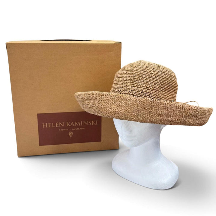 Great HELEN KAMINSKI hat Crochet ribbon straw hat raffia natural Raffia Women