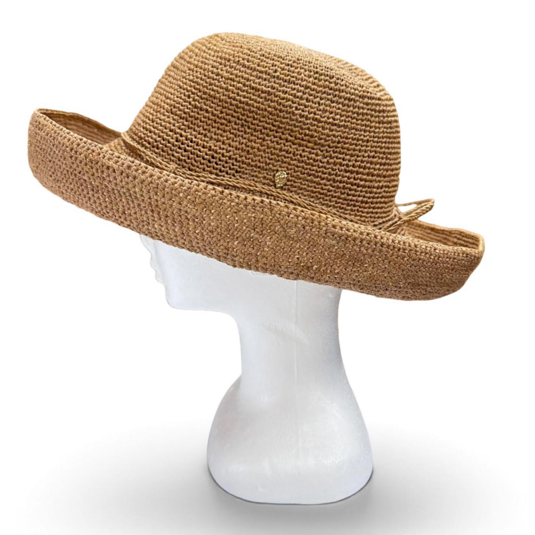 Great HELEN KAMINSKI hat Crochet ribbon straw hat raffia natural Raffia Women