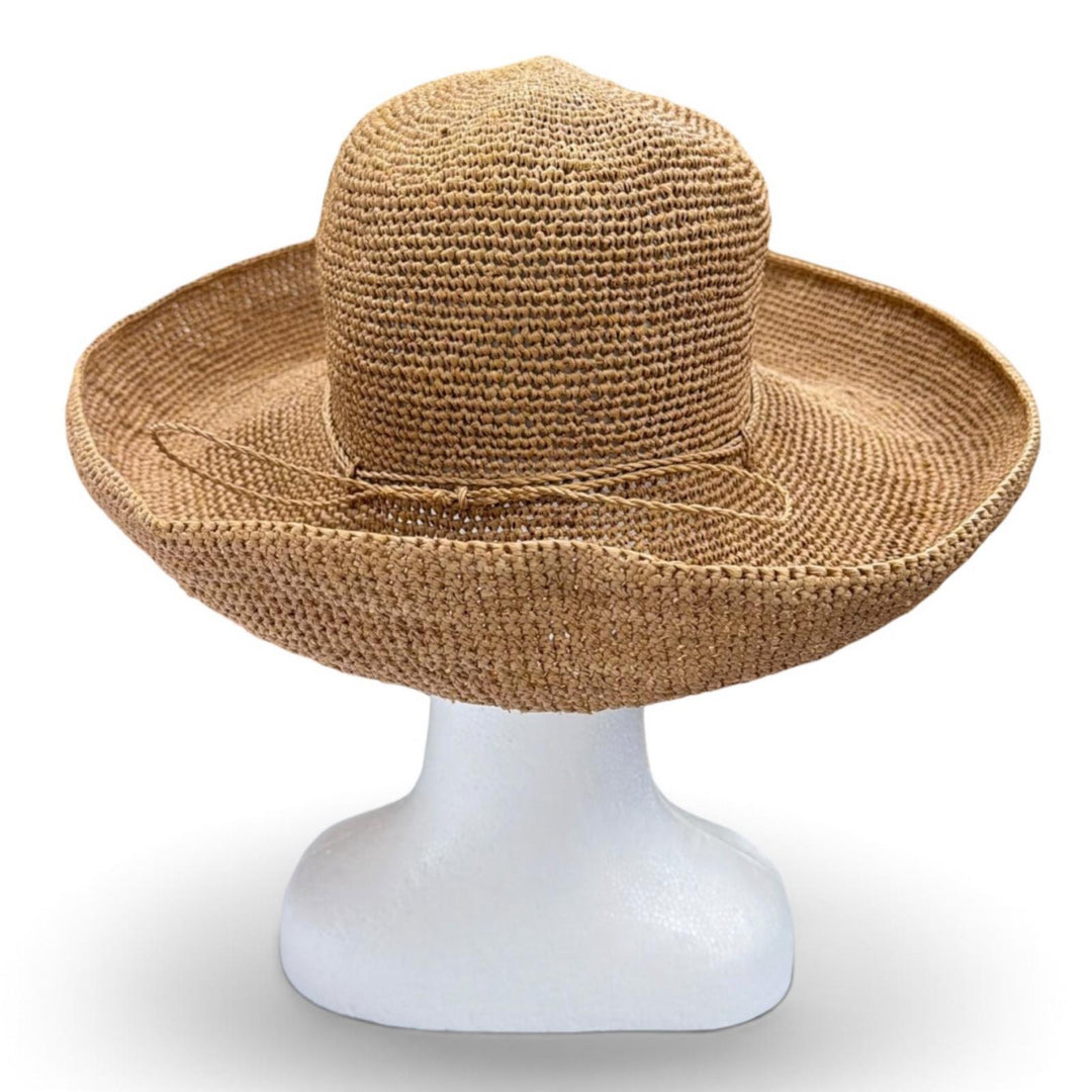 Great HELEN KAMINSKI hat Crochet ribbon straw hat raffia natural Raffia Women