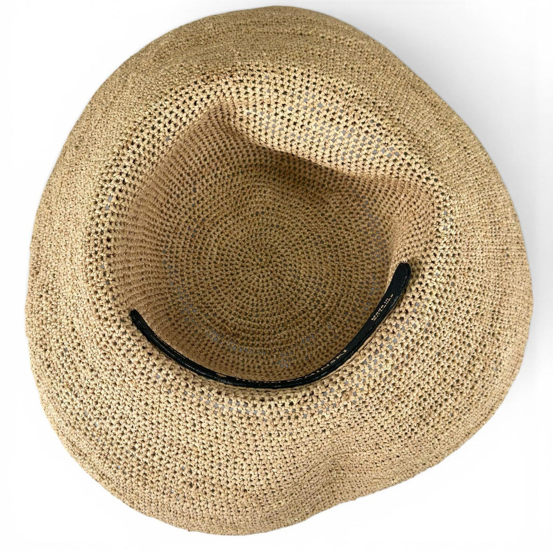 Great HELEN KAMINSKI hat Crochet ribbon straw hat raffia natural Raffia Women