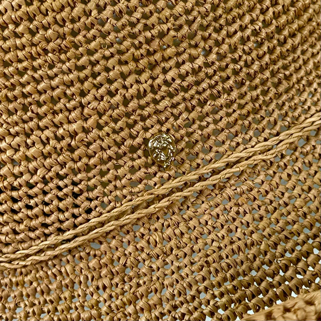 Great HELEN KAMINSKI hat Crochet ribbon straw hat raffia natural Raffia Women