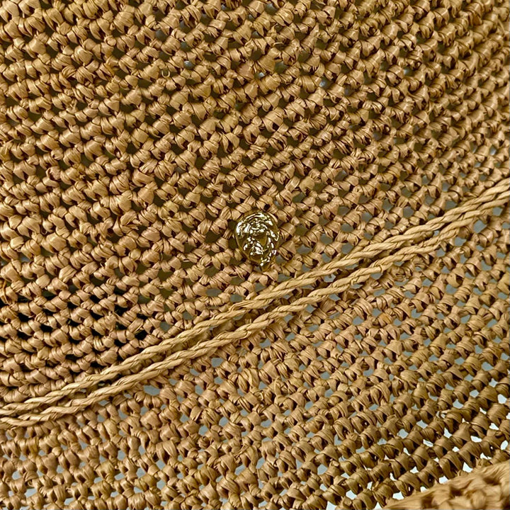 Great HELEN KAMINSKI hat Crochet ribbon straw hat raffia natural Raffia Women