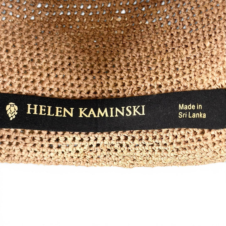 Great HELEN KAMINSKI hat Crochet ribbon straw hat raffia natural Raffia Women