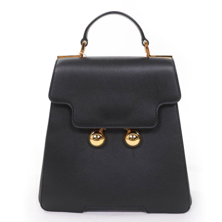 Excellent MARNI Handbag Trancaloo 2-Way Mini Backpack black leather ZAMP0018U0