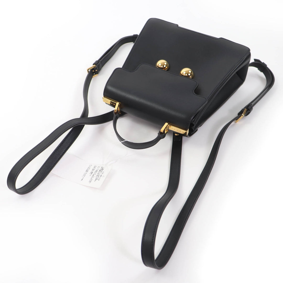 Excellent MARNI Handbag Trancaloo 2-Way Mini Backpack black leather ZAMP0018U0