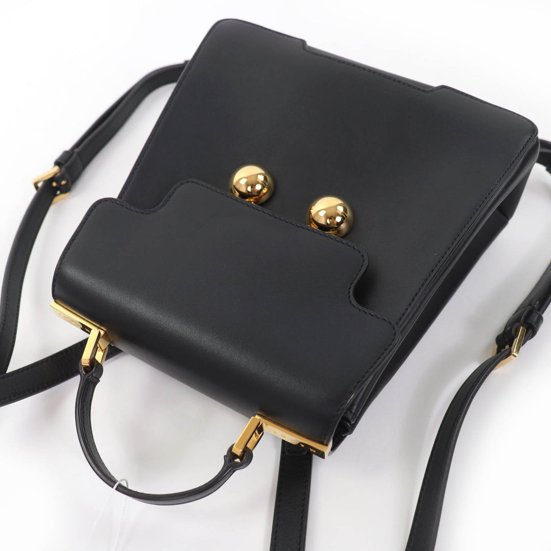 Excellent MARNI Handbag Trancaloo 2-Way Mini Backpack black leather ZAMP0018U0