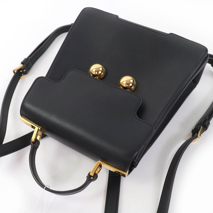 Excellent MARNI Handbag Trancaloo 2-Way Mini Backpack black leather ZAMP0018U0