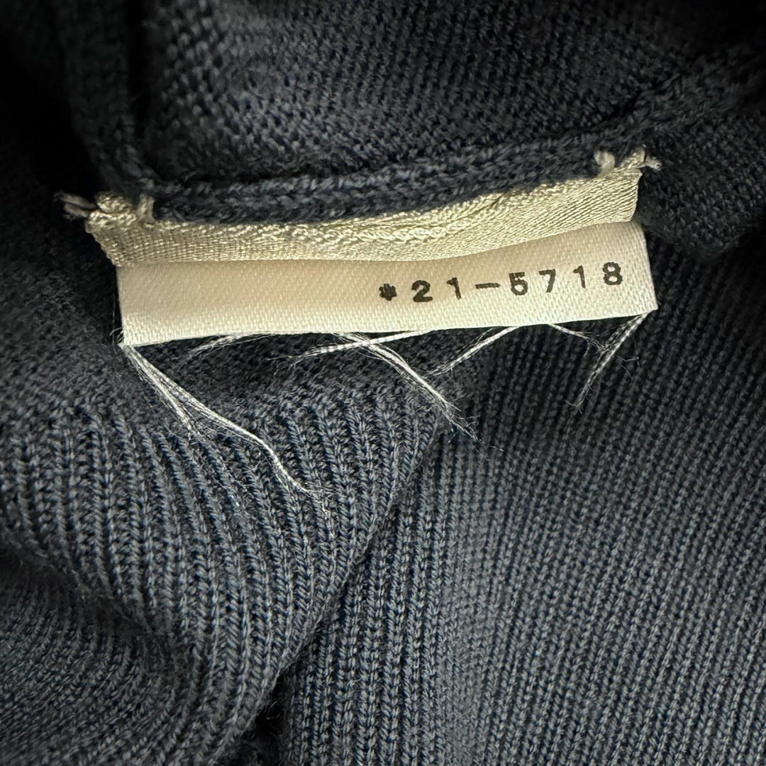 Great HERMES cardigan V-neck high gauge knit Navy wool mens M