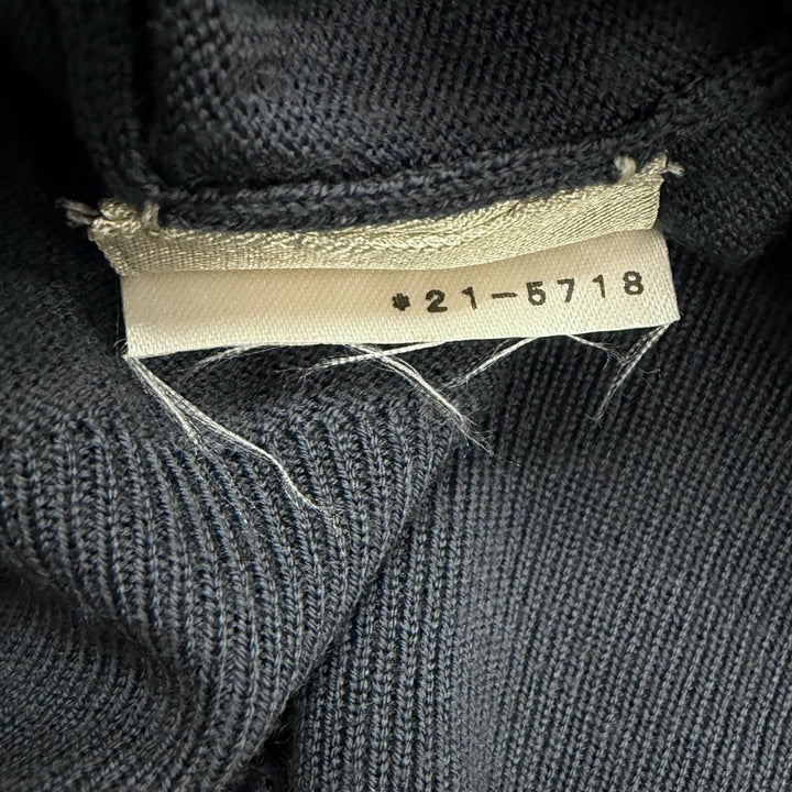 Great HERMES cardigan V-neck high gauge knit Navy wool mens M