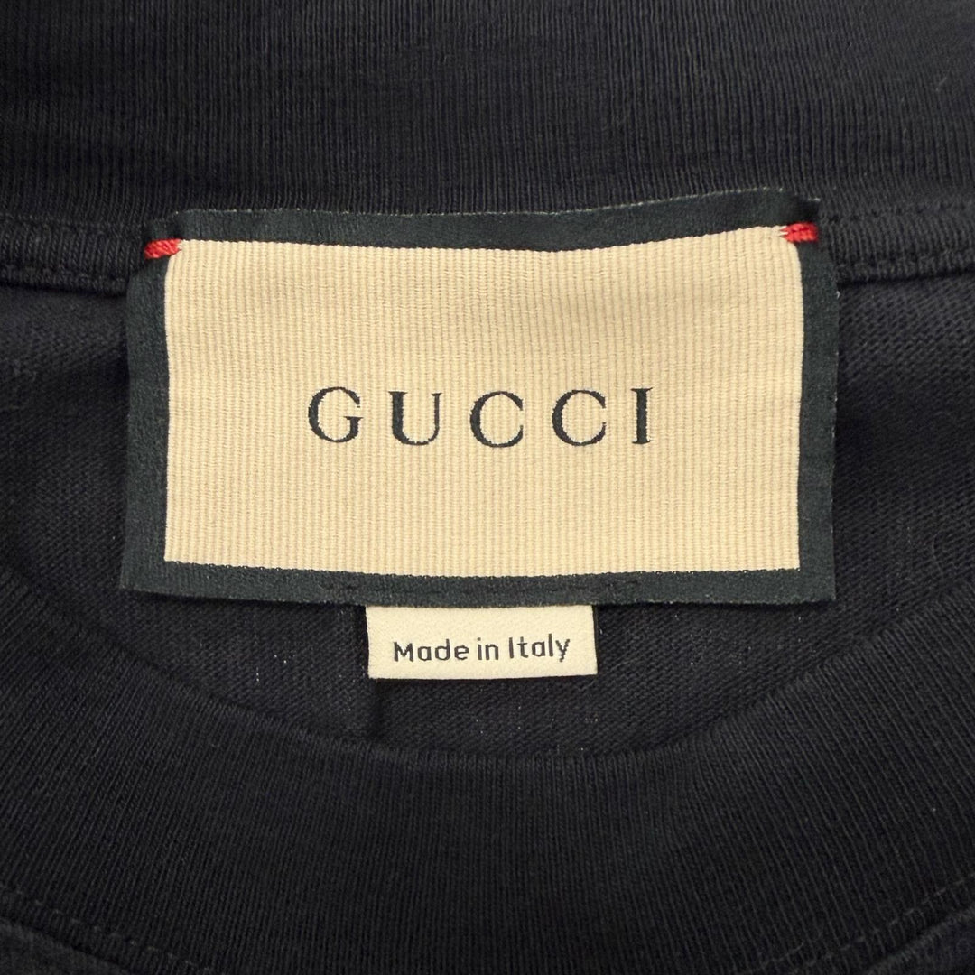 Great GUCCI Short sleeve T-shirt black cotton mens XXS 660744