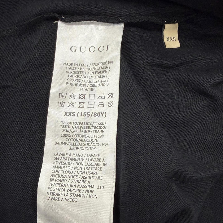 Great GUCCI Short sleeve T-shirt black cotton mens XXS 660744