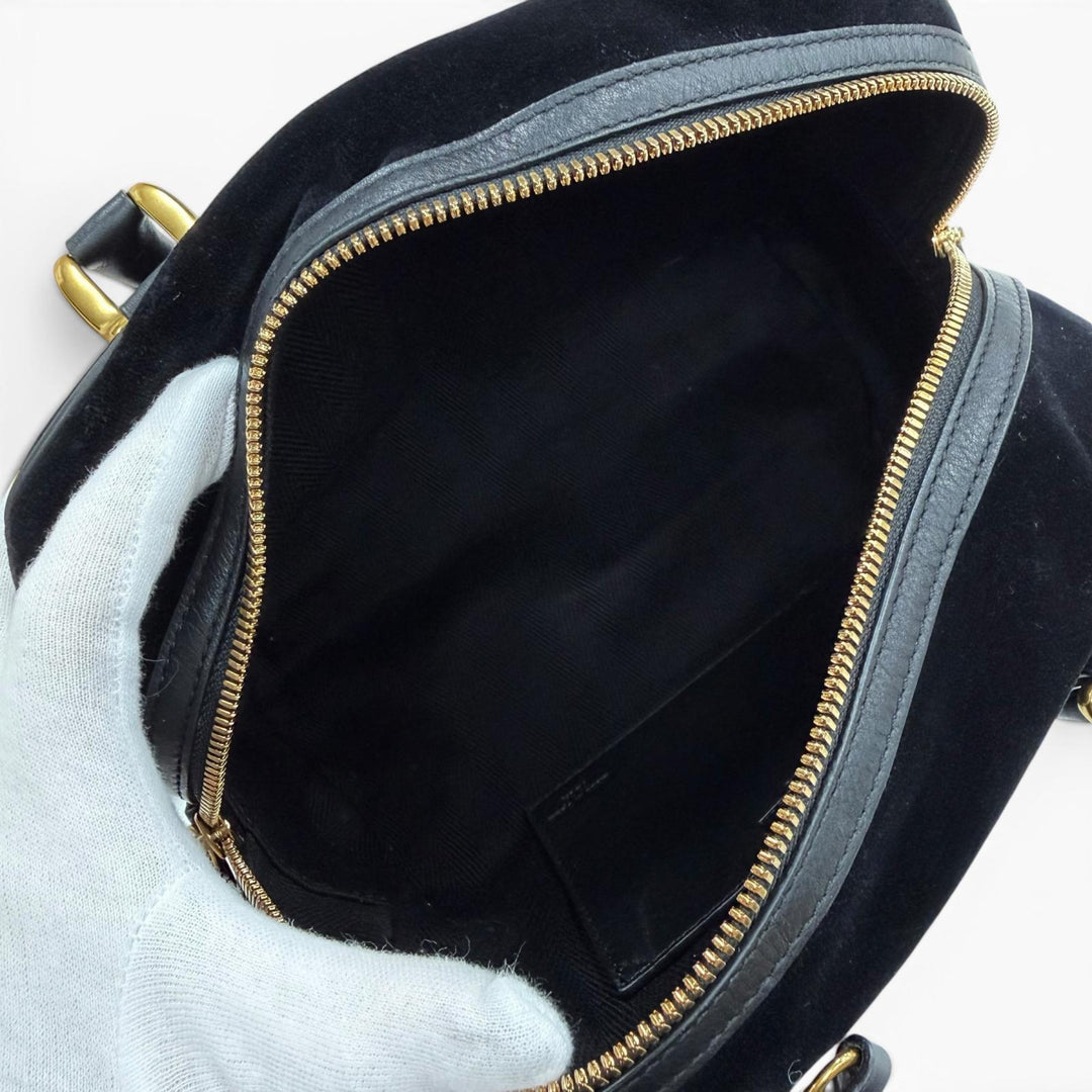 Great J&M Davidson Handbag black Velor Women