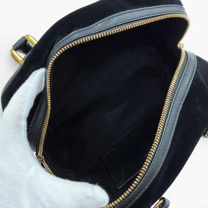 Great J&M Davidson Handbag black Velor Women
