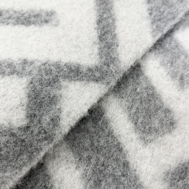 Great FENDI FF logo all-over print fringe blanket/throw gray alpaca Women