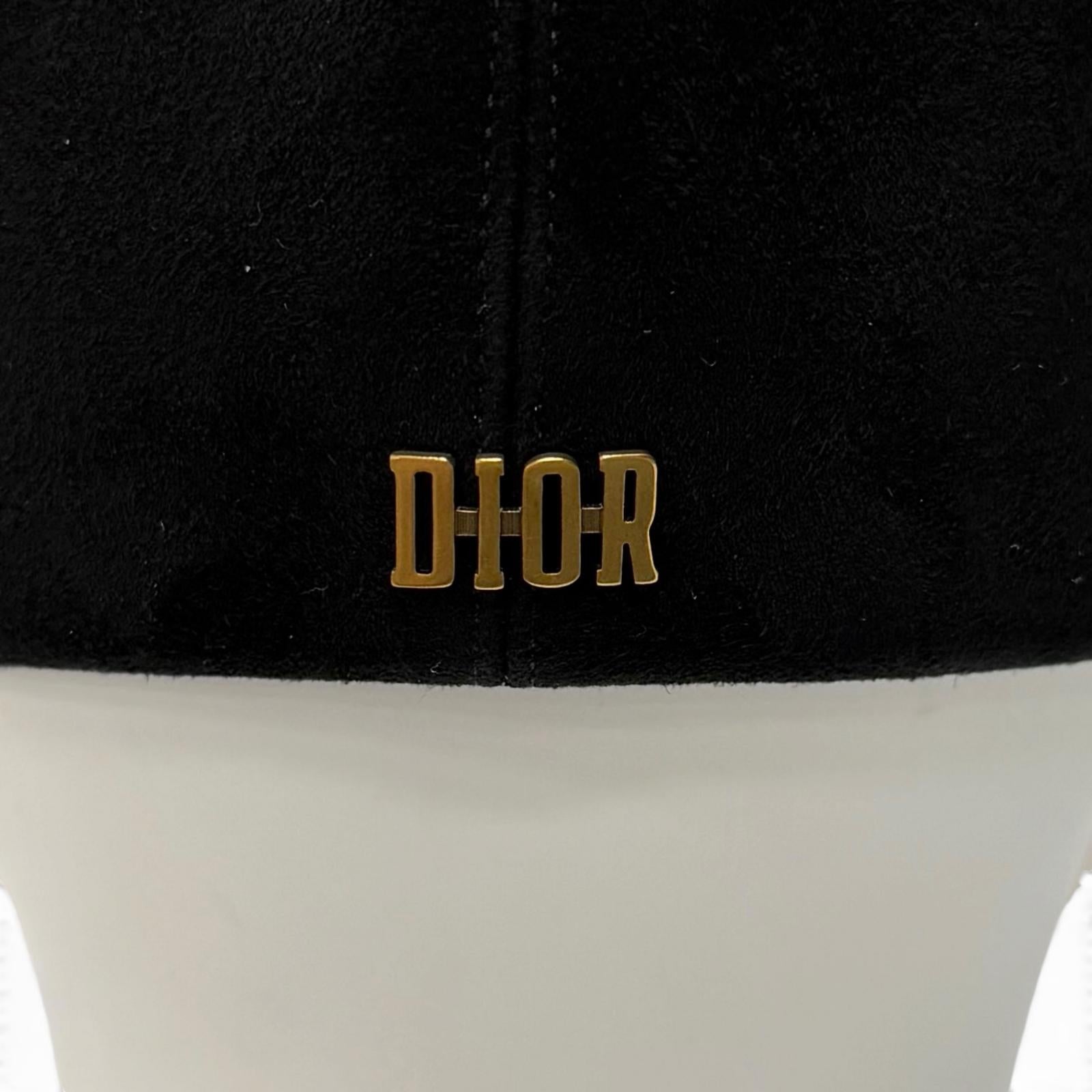 Great Christian Dior Casquette black Goat leather Women 58