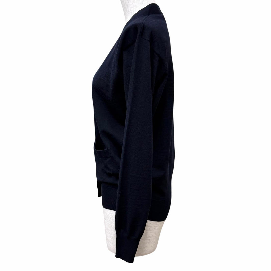 Excellent PRADA cardigan Plain V-neck long-sleeved knit Virgin wool 36 DNA00S
