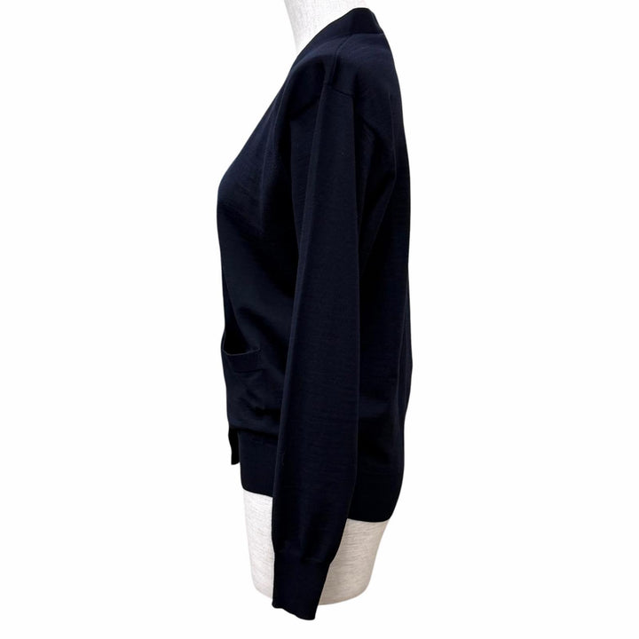 Excellent PRADA cardigan Plain V-neck long-sleeved knit Virgin wool 36 DNA00S