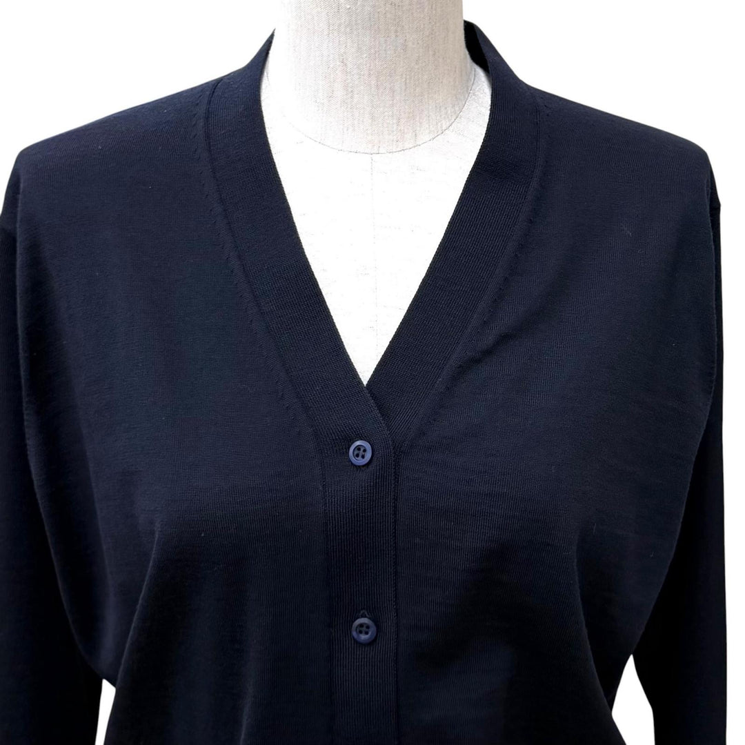 Excellent PRADA cardigan Plain V-neck long-sleeved knit Virgin wool 36 DNA00S