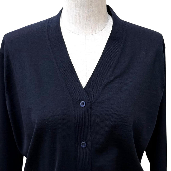 Excellent PRADA cardigan Plain V-neck long-sleeved knit Virgin wool 36 DNA00S