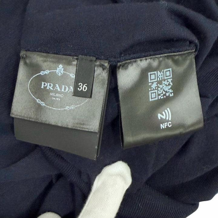 Excellent PRADA cardigan Plain V-neck long-sleeved knit Virgin wool 36 DNA00S