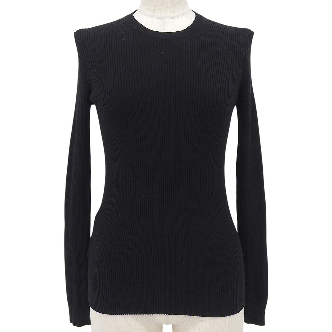 Great PRADA knit Crew neck long sleeve sweater black 36 DNA964