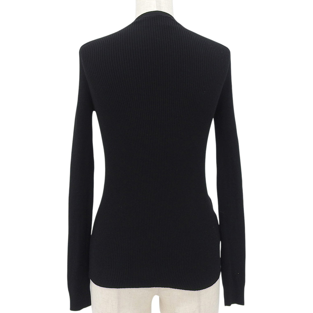 Great PRADA knit Crew neck long sleeve sweater black 36 DNA964