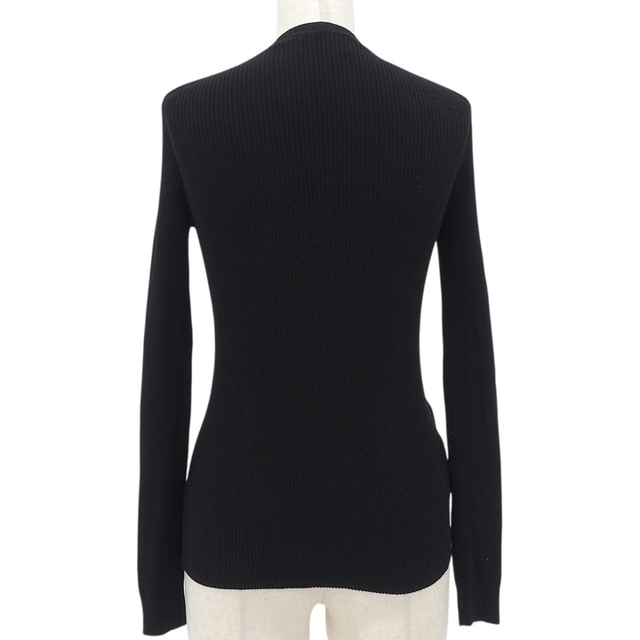 Great PRADA knit Crew neck long sleeve sweater black 36 DNA964