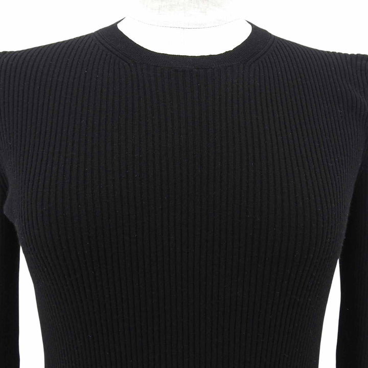 Great PRADA knit Crew neck long sleeve sweater black 36 DNA964