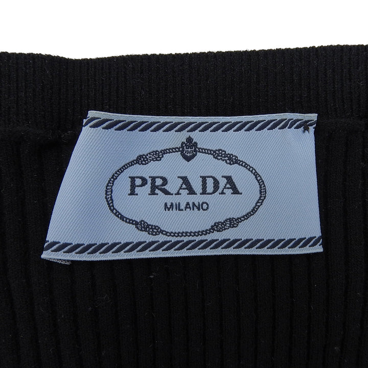 Great PRADA knit Crew neck long sleeve sweater black 36 DNA964