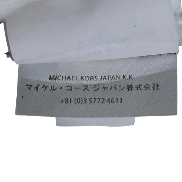 Great Michael Kors Leather jacket Logo button stand collar single black Cowhide