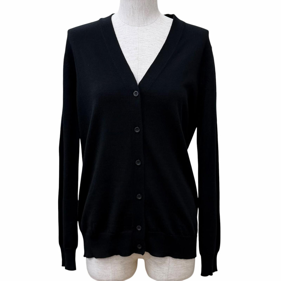 Pristine PRADA cardigan Plain V-neck long-sleeved knit Virgin wool 40 DNA525