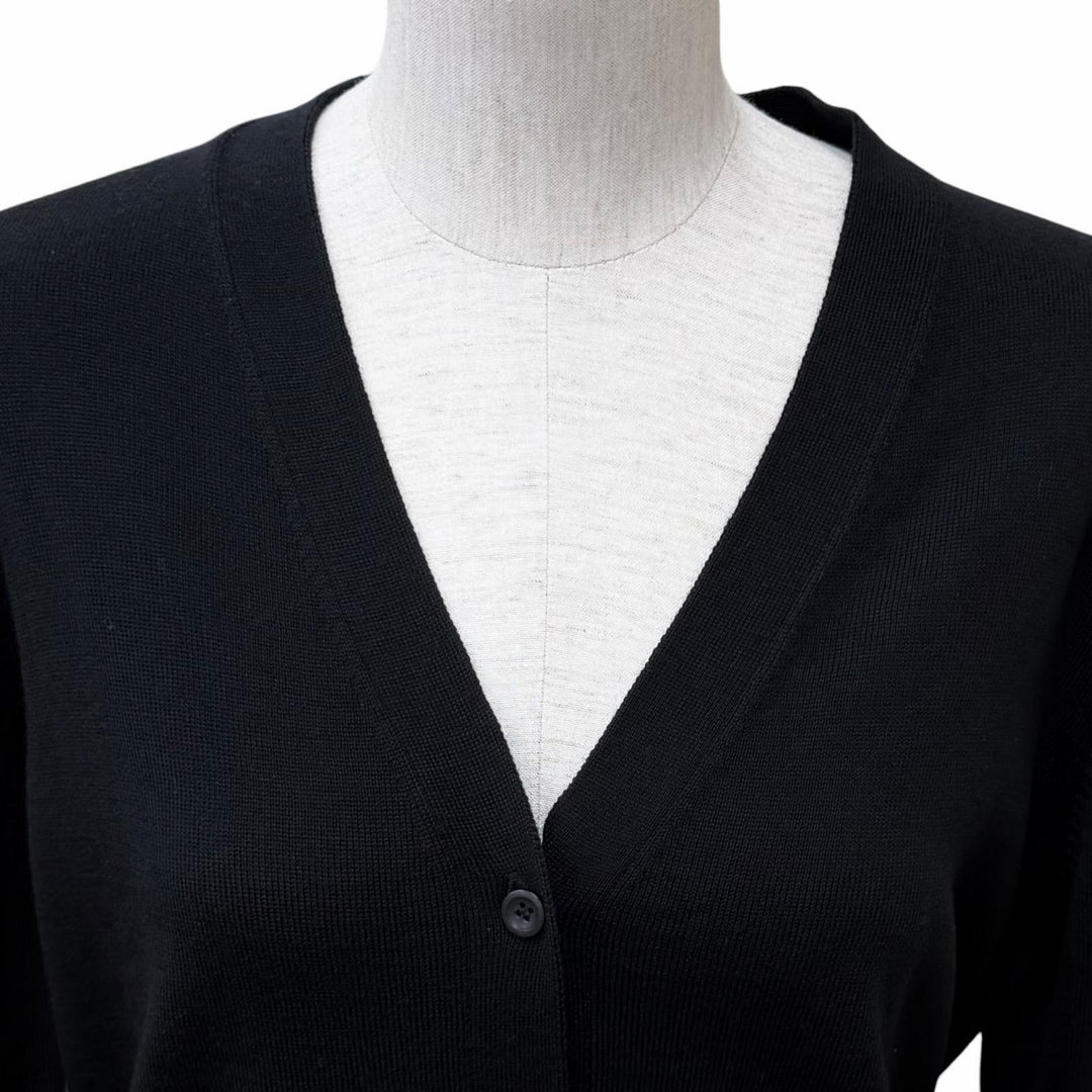 Pristine PRADA cardigan Plain V-neck long-sleeved knit Virgin wool 40 DNA525