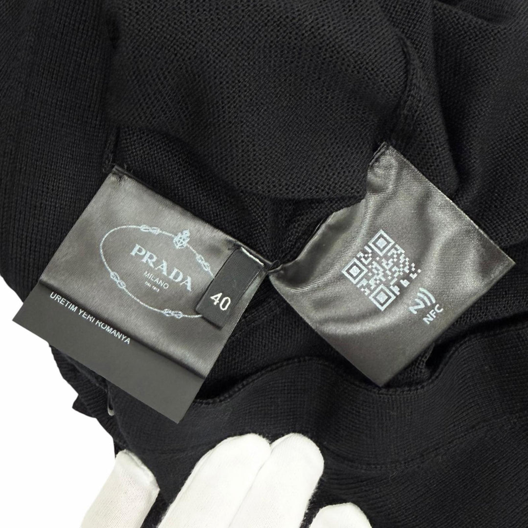 Pristine PRADA cardigan Plain V-neck long-sleeved knit Virgin wool 40 DNA525
