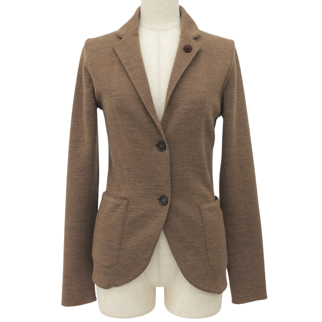 Excellent LARDINI tailored jacket knit Brown wool Women 38 A9JDIANTHA