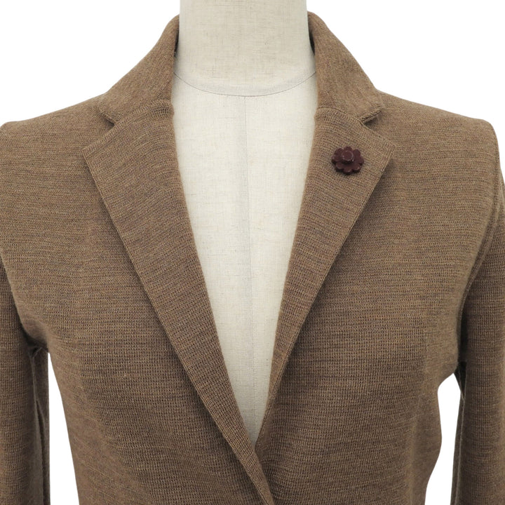 Excellent LARDINI tailored jacket knit Brown wool Women 38 A9JDIANTHA