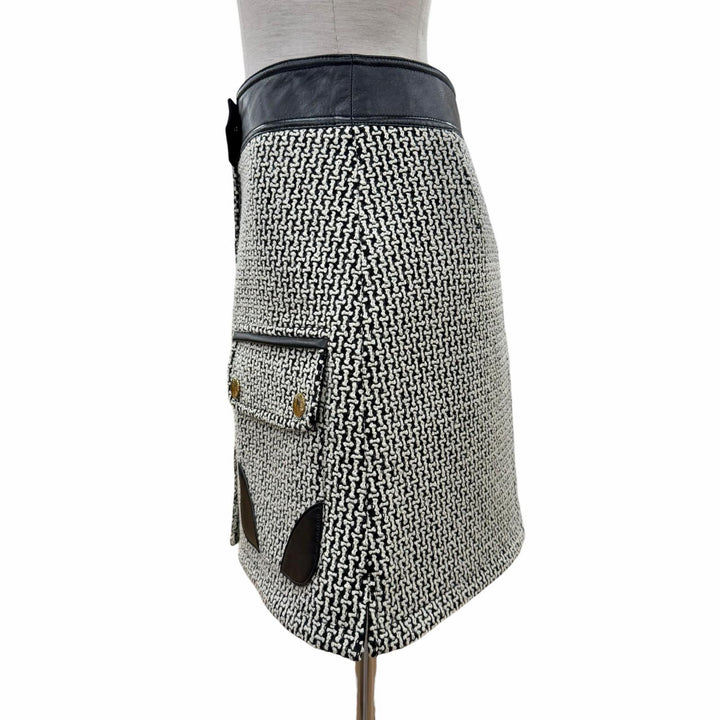 Pristine LOUIS VUITTON Tweed skirt black wool Women 36