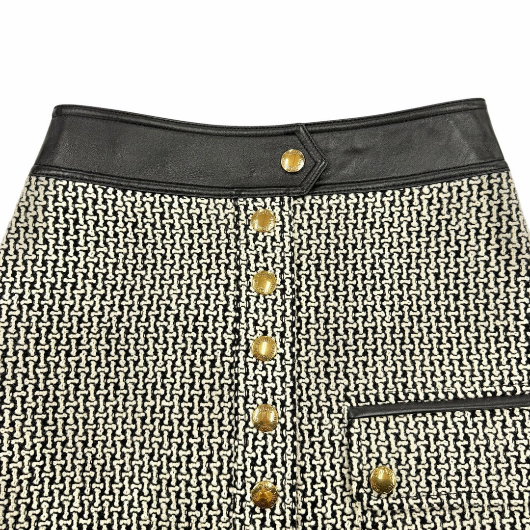 Pristine LOUIS VUITTON Tweed skirt black wool Women 36