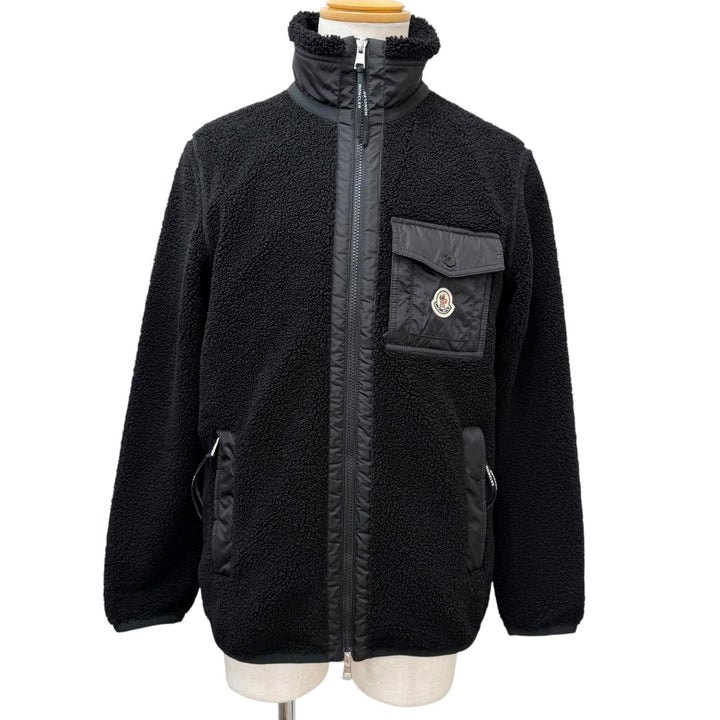 Excellent MONCLER Jacket FELPA APERTACON ZIP freeze black