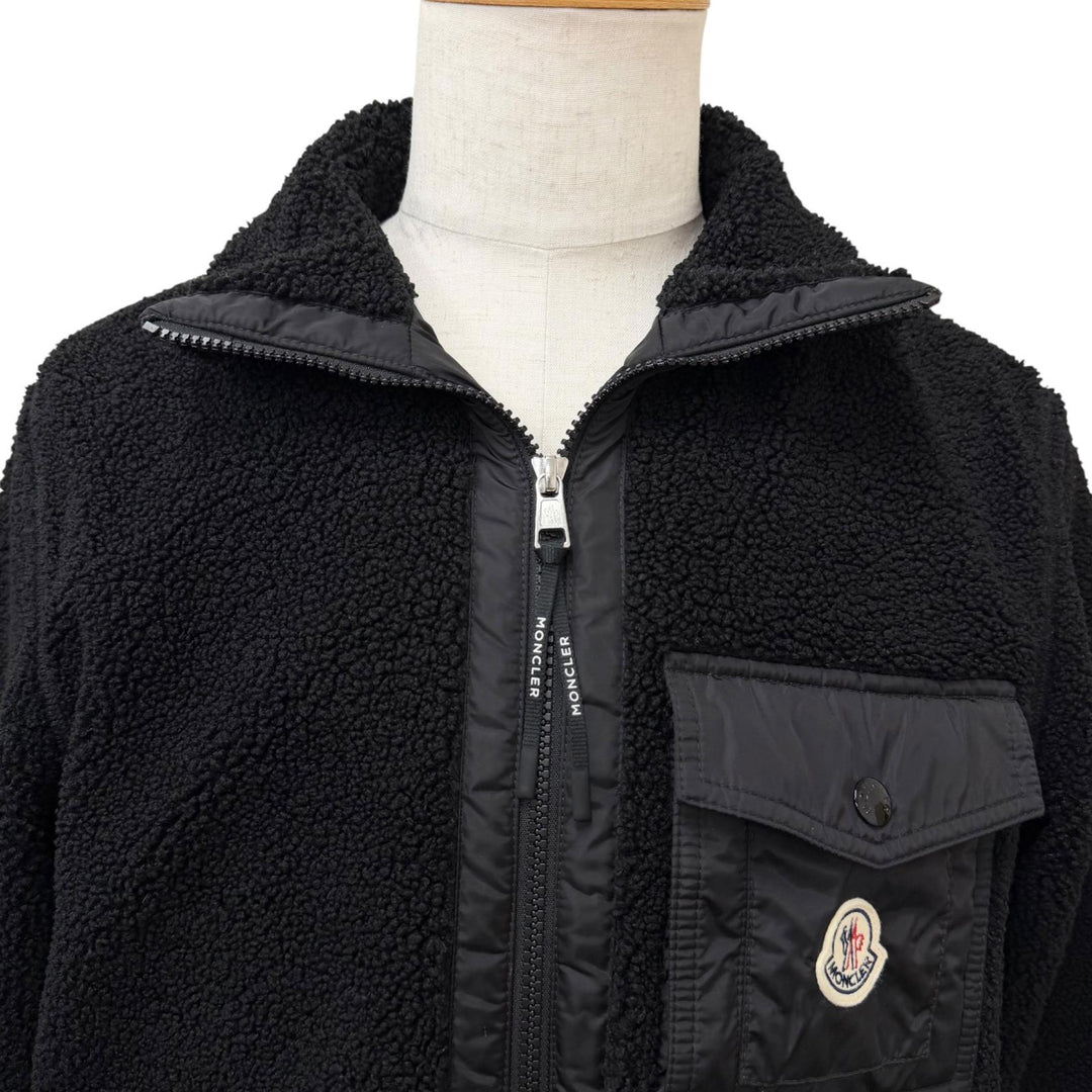 Excellent MONCLER Jacket FELPA APERTACON ZIP freeze black